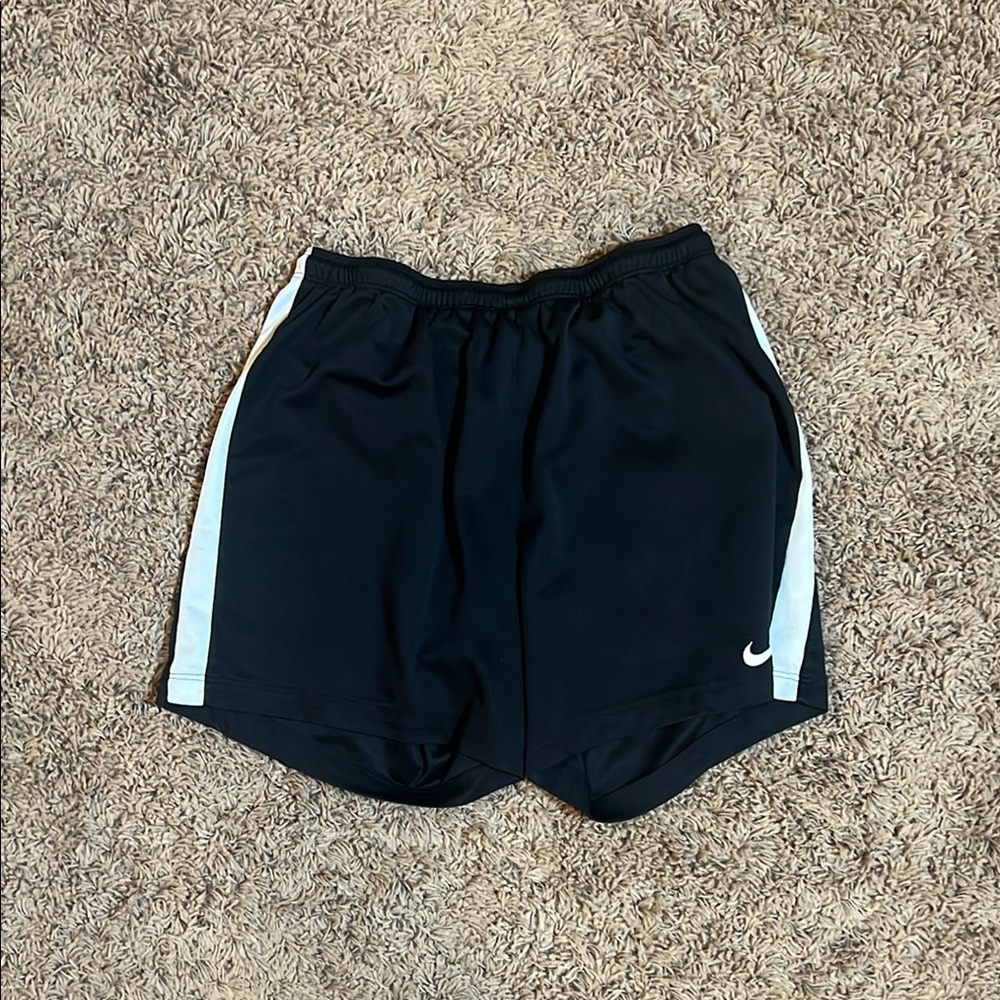 Nike Women’s Black Shorts with White Stripes Size Large